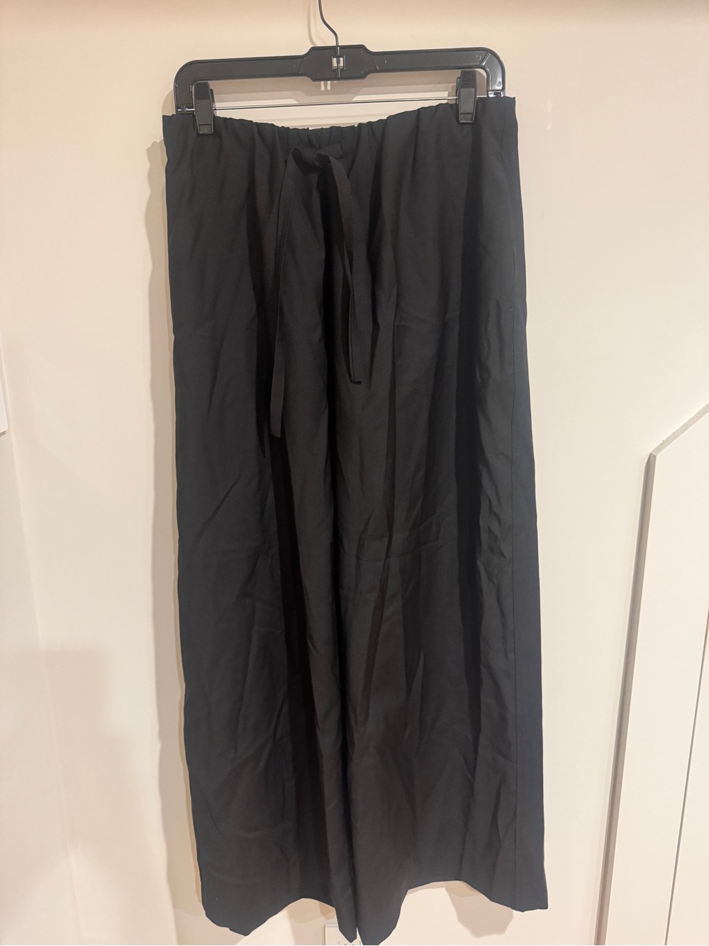 Toteme Black Wide-Leg Drawstring Trousers